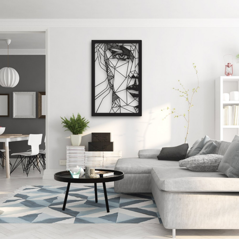Geometric Face Wall Art – Modern Minimalist Expression