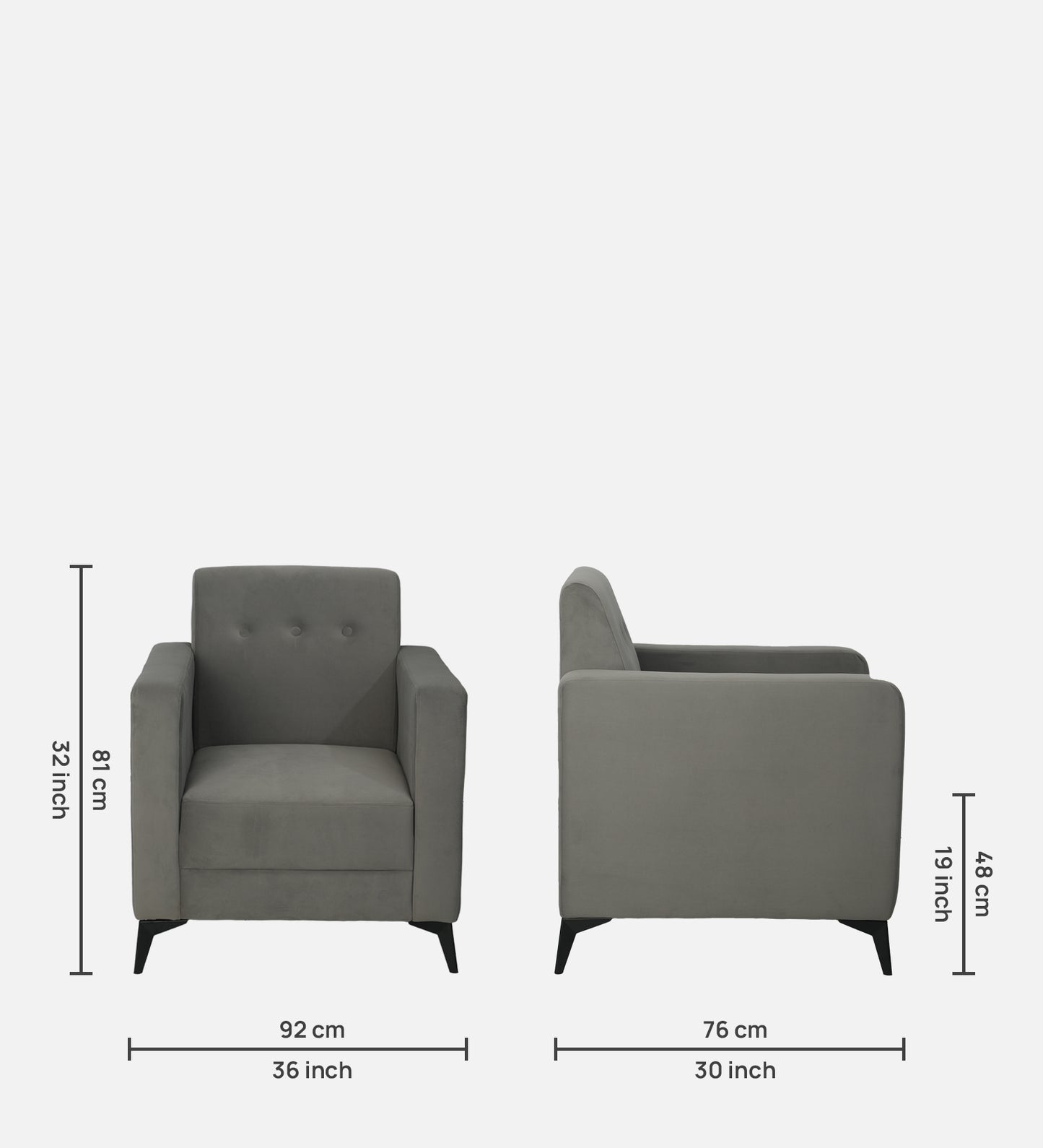 Modern Minimalist Armchair-Grey
