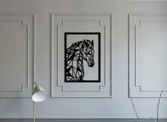 Geometric Horse Head Metal Wall Art