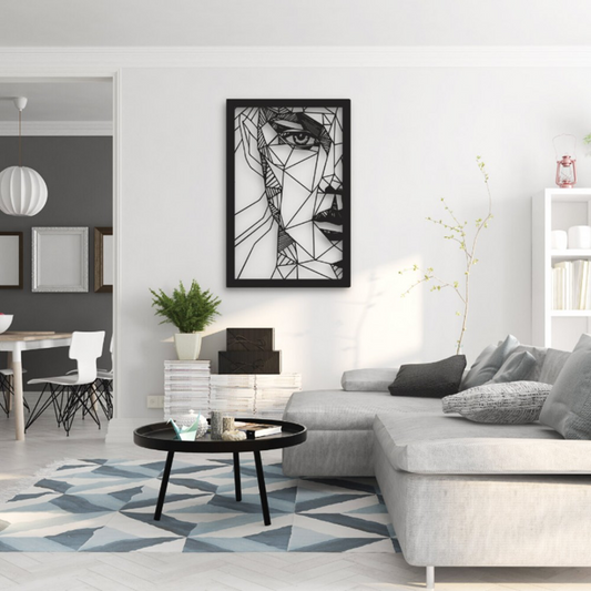 Geometric Face Wall Art – Modern Minimalist Expression