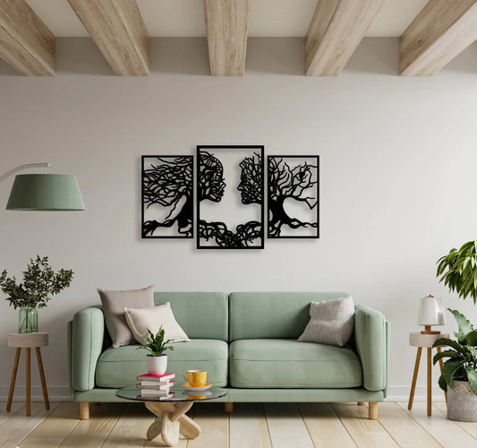 Entwined Souls – Tree of Life Metal Wall Art (3-Piece Set)