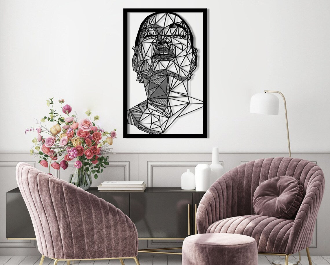 Geometric Face Metal Wall Art