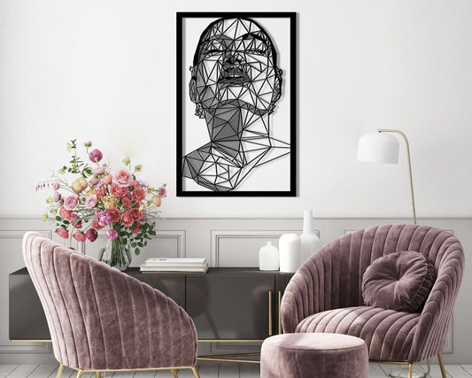 Geometric Face Metal Wall Art