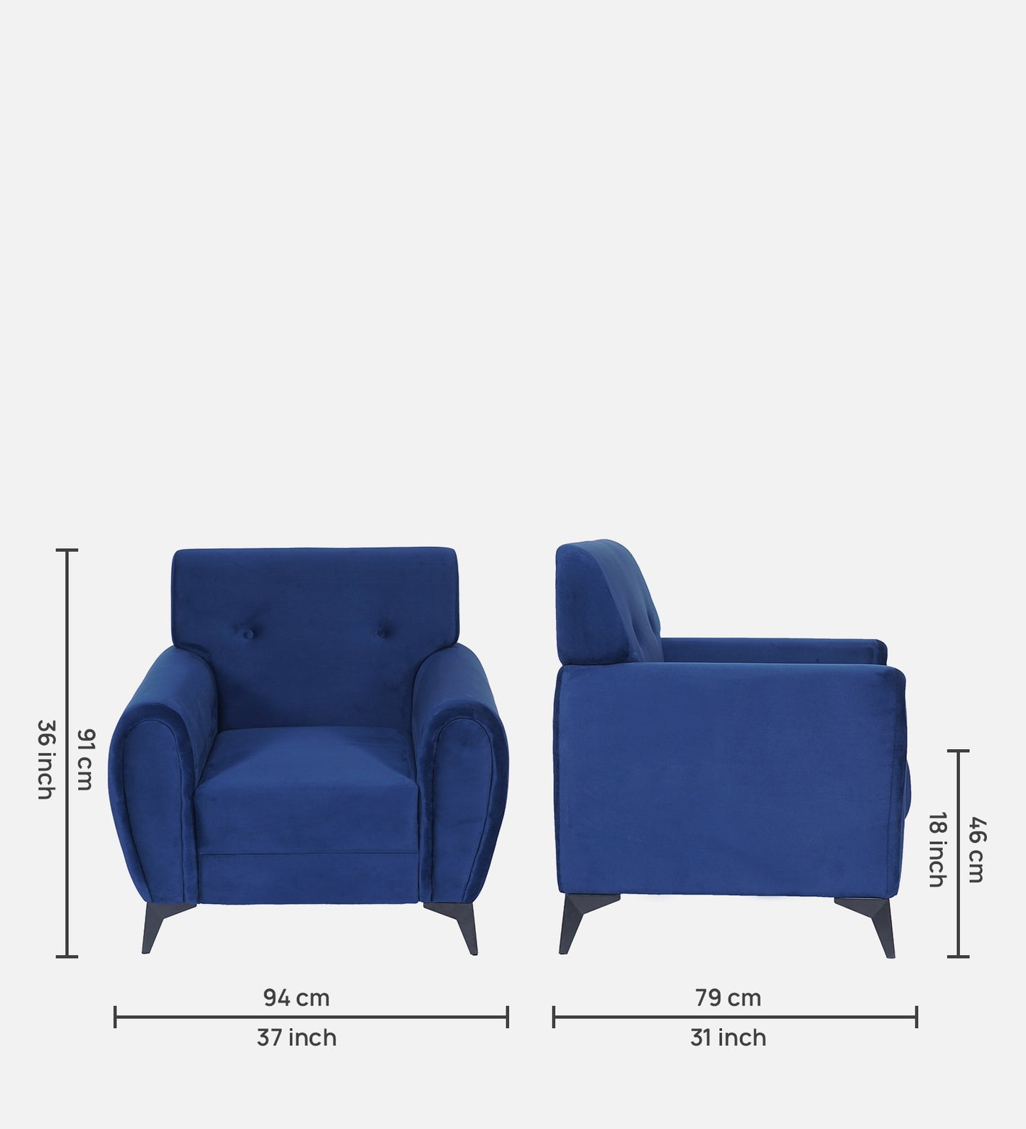 Emiliana Velvet Sofa – Royal Blue