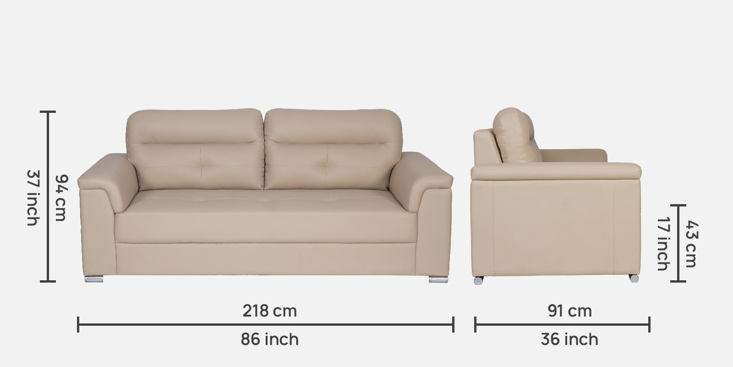 Monet Premium Leatherette Sofa – Beige